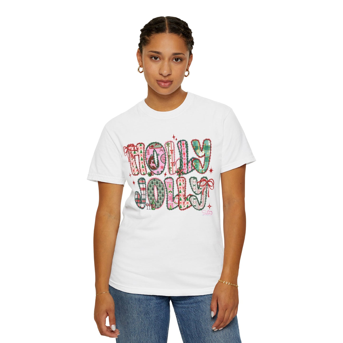 Holly Jolly Holiday Coquette T-Shirt, Unisex Festive Tee, Christmas Shirt, Cute Gift for Her, Holiday Party Wear