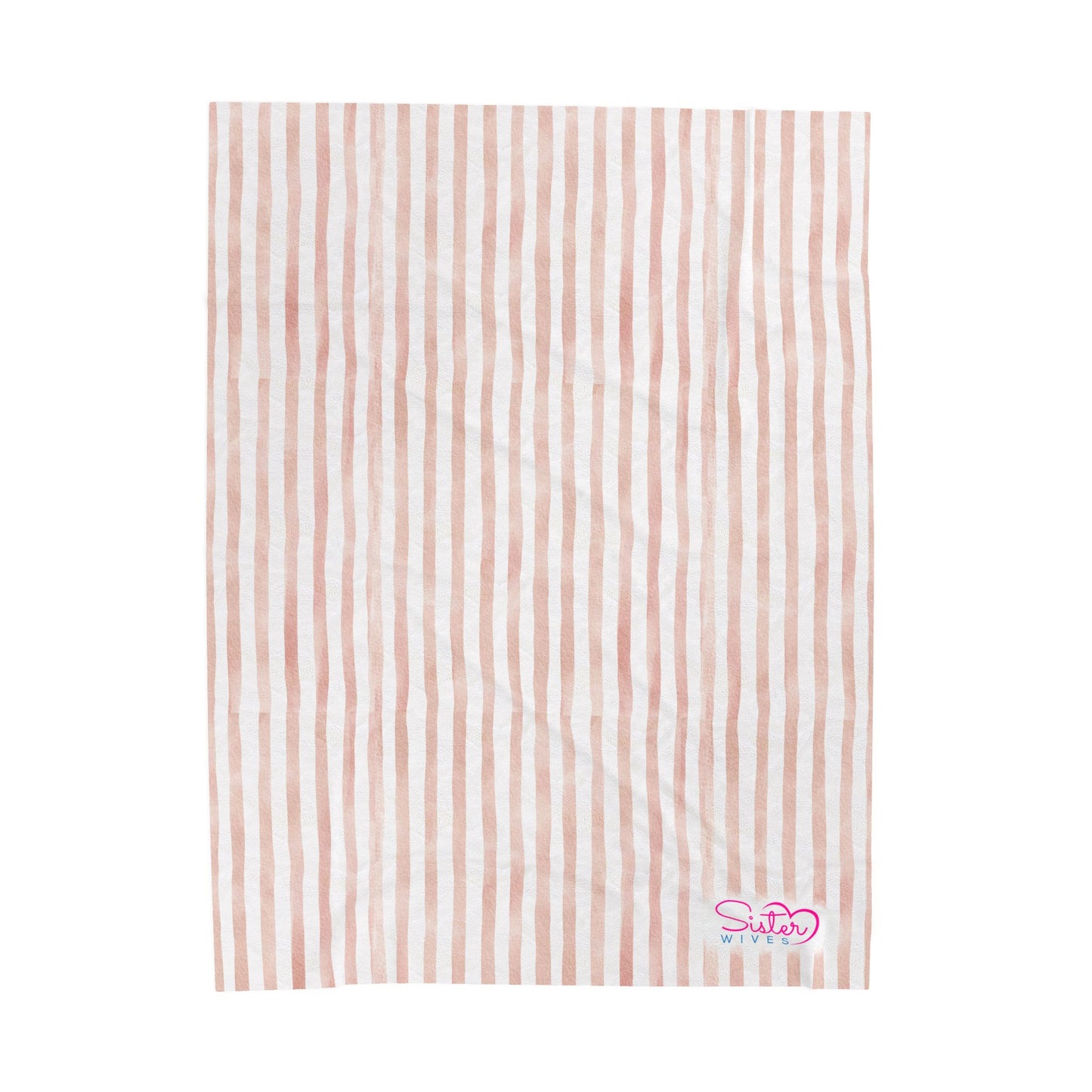 Soft Stripe Throw Blanket – Polyamory Sisterwives ENM Friendly Home Decor | Swinger Lifestyle Cozy Blanket | Minimalist Blush Stripe Throw