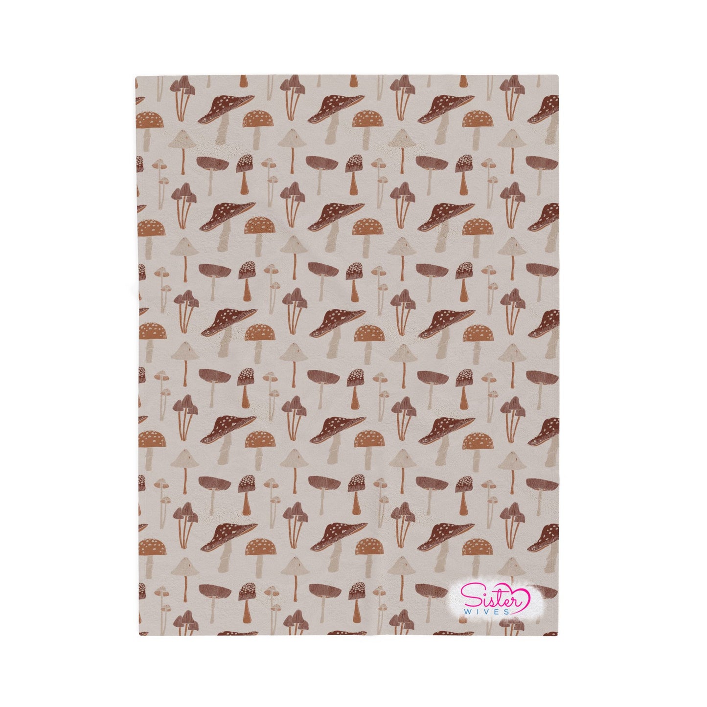 Natrual Mushroom Throw Blanket | Cottagecore Woodland Cozy Blanket | Boho Nature Home Decor | Polyamory & ENM Friendly