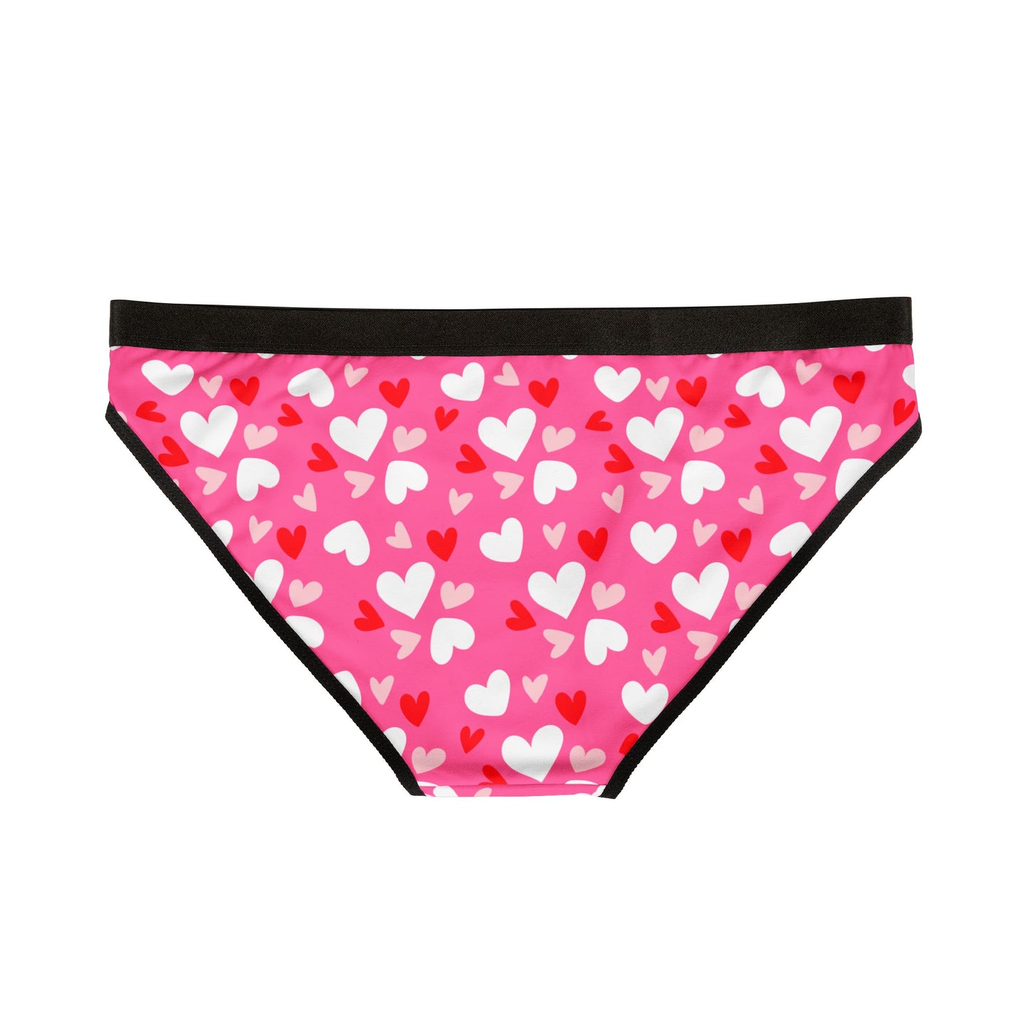 Pink Women’s Valentine’s Heart Print Underwear – Polyamory & Swinger Friendly Panties, ENM Pride Lingerie, Matching Couples & Sets Available