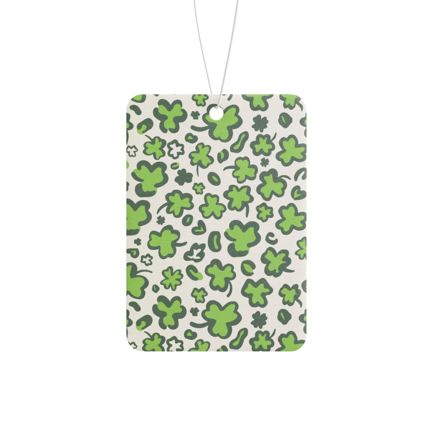 Green Clover Car Air Freshener – Lucky Retro Aesthetic Hanging Diffuser | Pine, New Car & Black Ice Scents