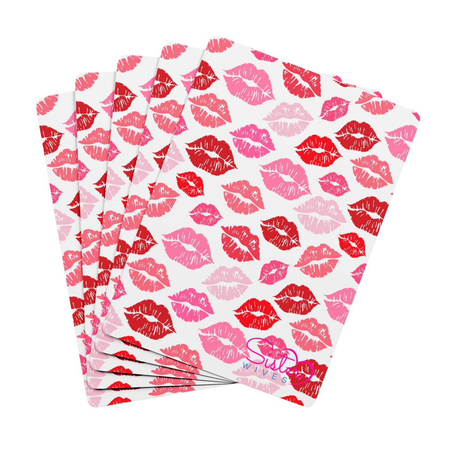 Valentine’s Kiss Print Poker Playing Cards – Love-Themed Deck, Polyamory & Swinger Friendly Game Cards, ENM Pride Gift