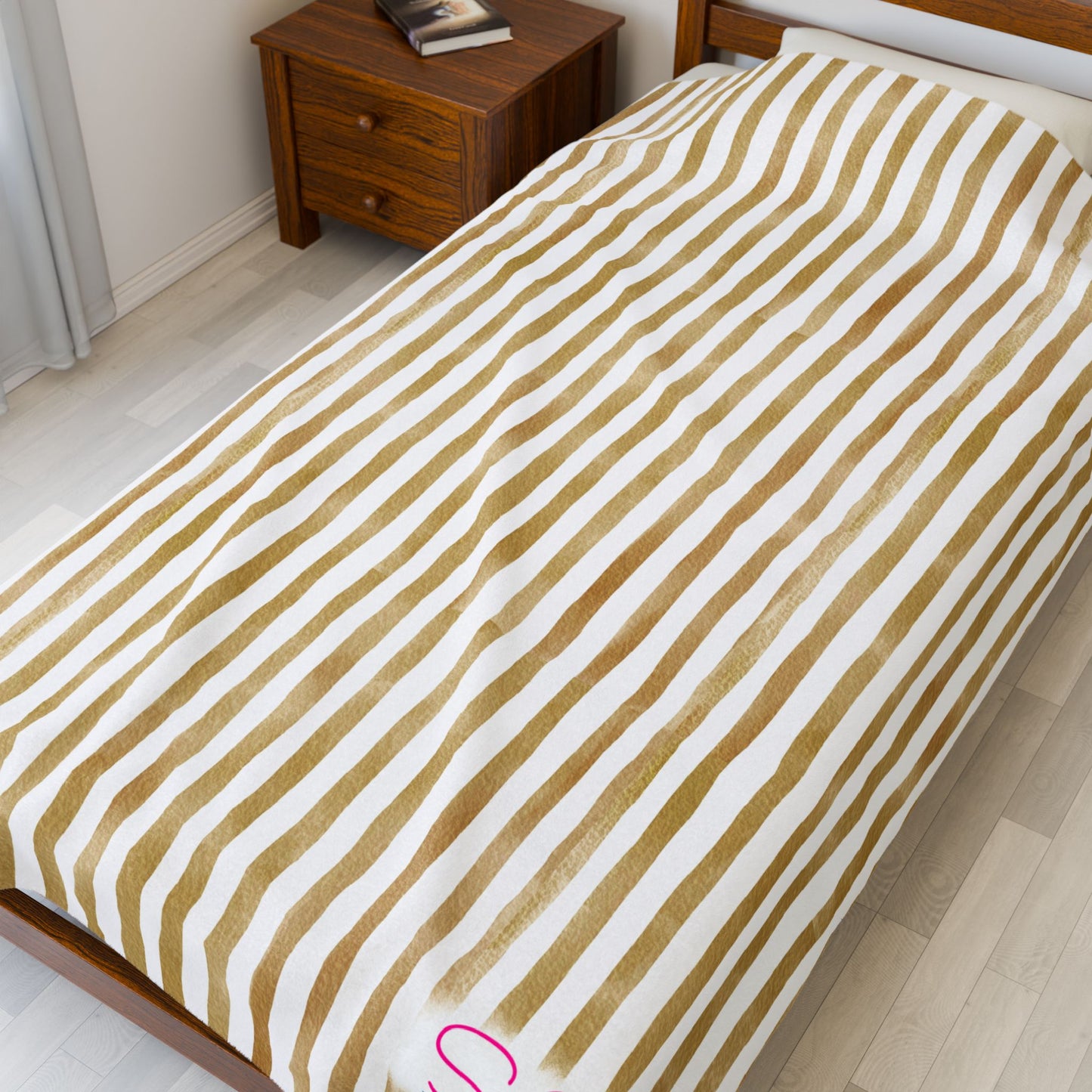 Soft Stripe Throw Blanket – Polyamory Sisterwives ENM Friendly Home Decor | Swinger Lifestyle Cozy Blanket | Minimalist Blush Stripe Throw