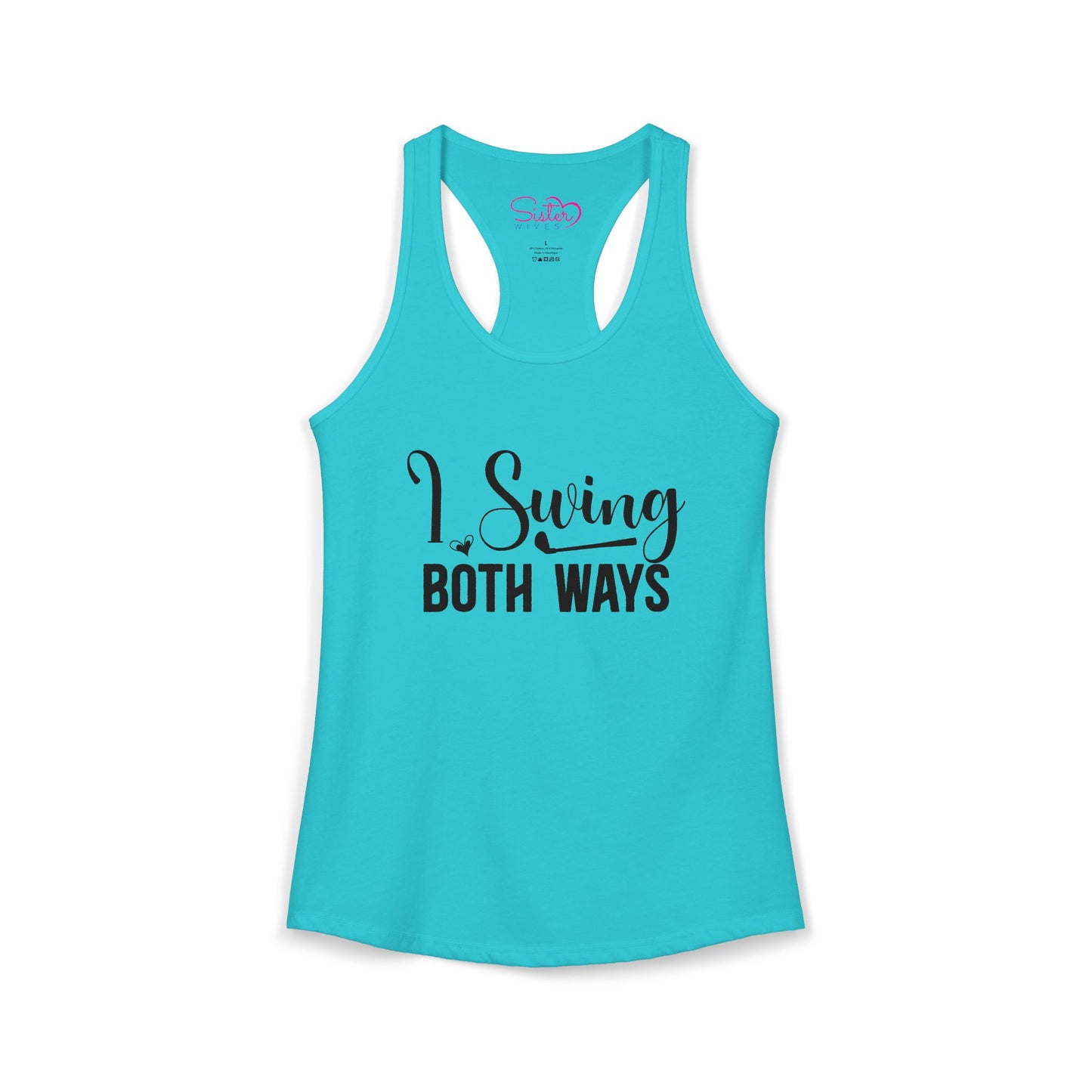 I Swing Both Ways Racerback Tank | Bisexual & Swinger Humor Tank Top | ENM Friendly Summer Shirt | Playful Inclusive Apparel