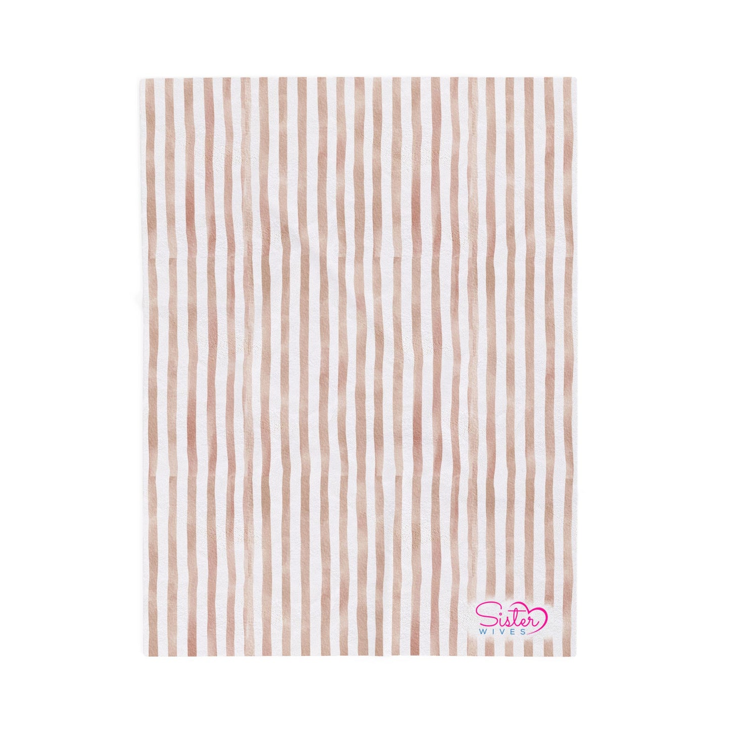 Soft Stripe Throw Blanket – Polyamory Sisterwives ENM Friendly Home Decor | Swinger Lifestyle Cozy Blanket | Minimalist Blush Stripe Throw