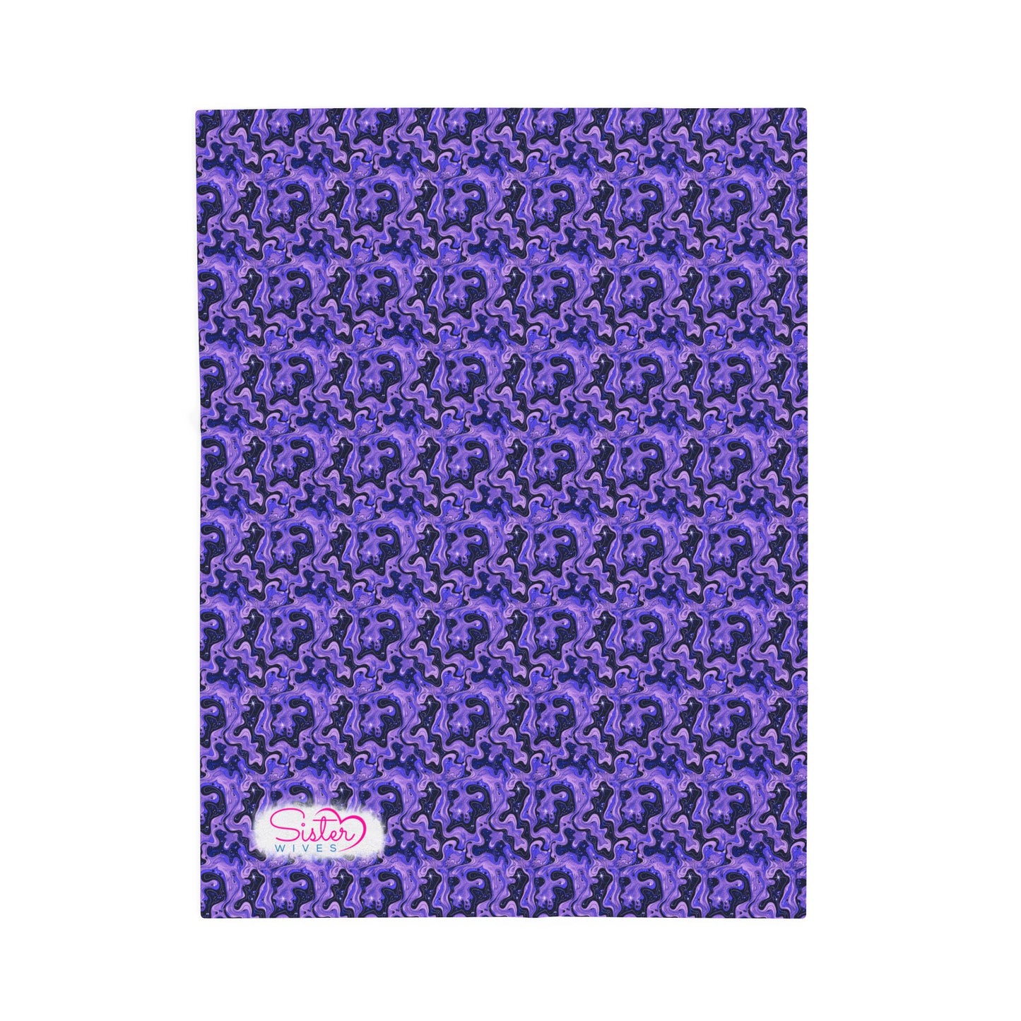 Sister Wives Blue & Purple Oil Slick Cozy Velveteen Plush Blanket for Comfort & Warmth, Great for Home Decor, Gifts, Living Room, Couch, Bedroom