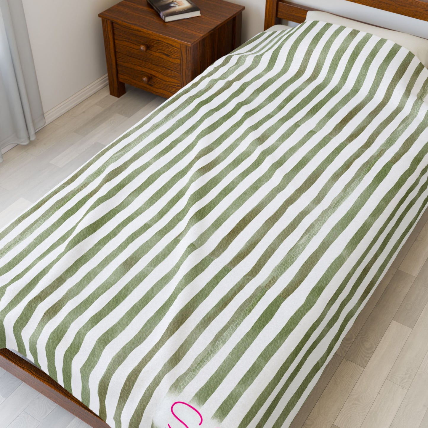 Soft Stripe Throw Blanket – Polyamory Sisterwives ENM Friendly Home Decor | Swinger Lifestyle Cozy Blanket | Minimalist Blush Stripe Throw