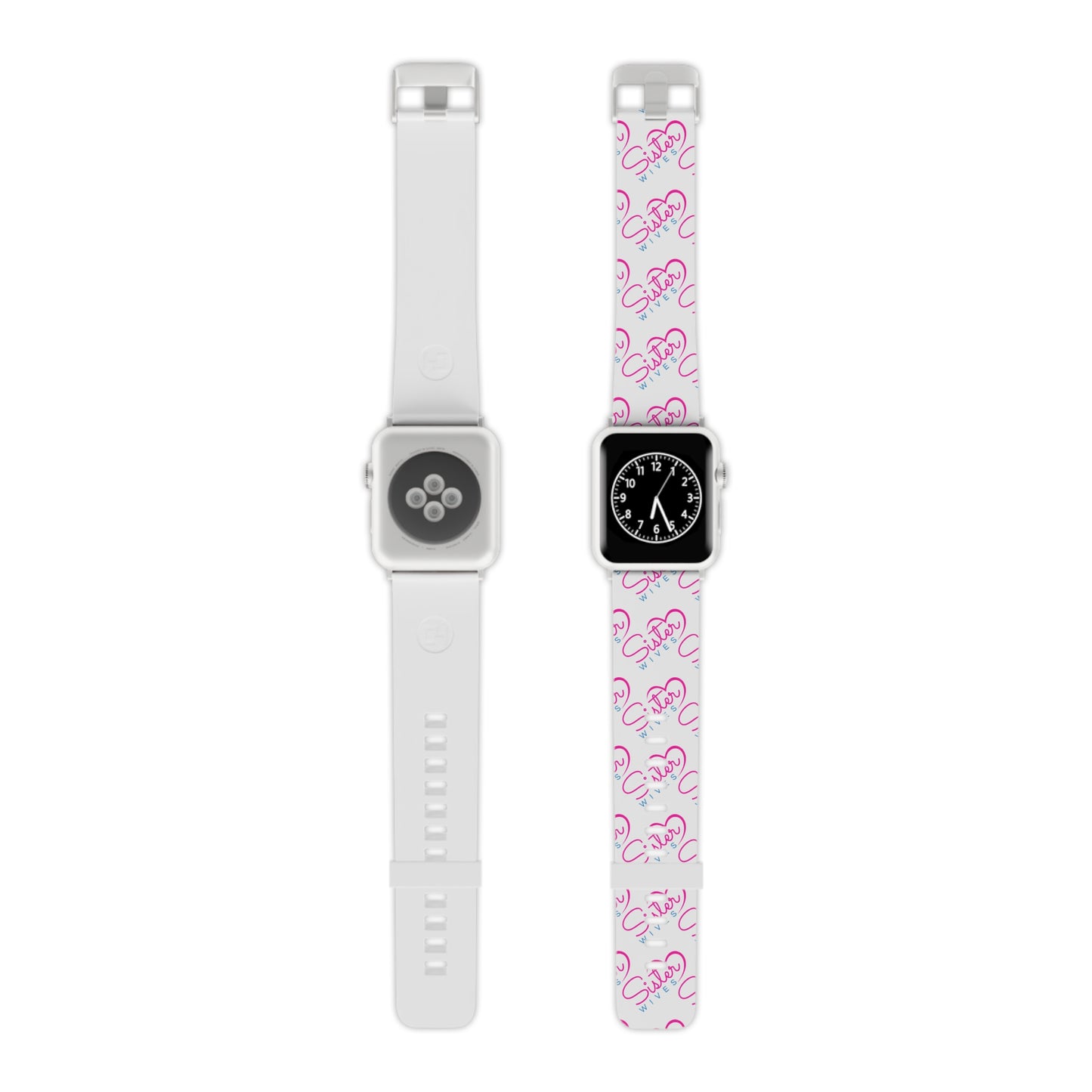 Sister Wives Logo Apple Watch Band — Pink Heart Script Pattern