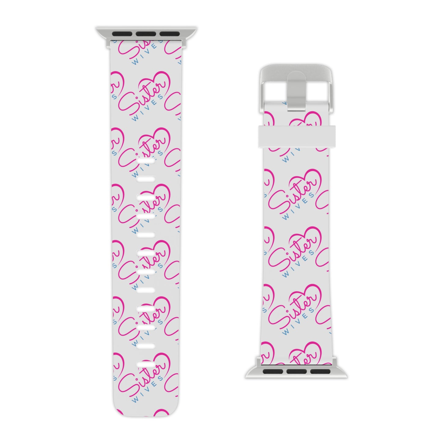 Sister Wives Logo Apple Watch Band — Pink Heart Script Pattern