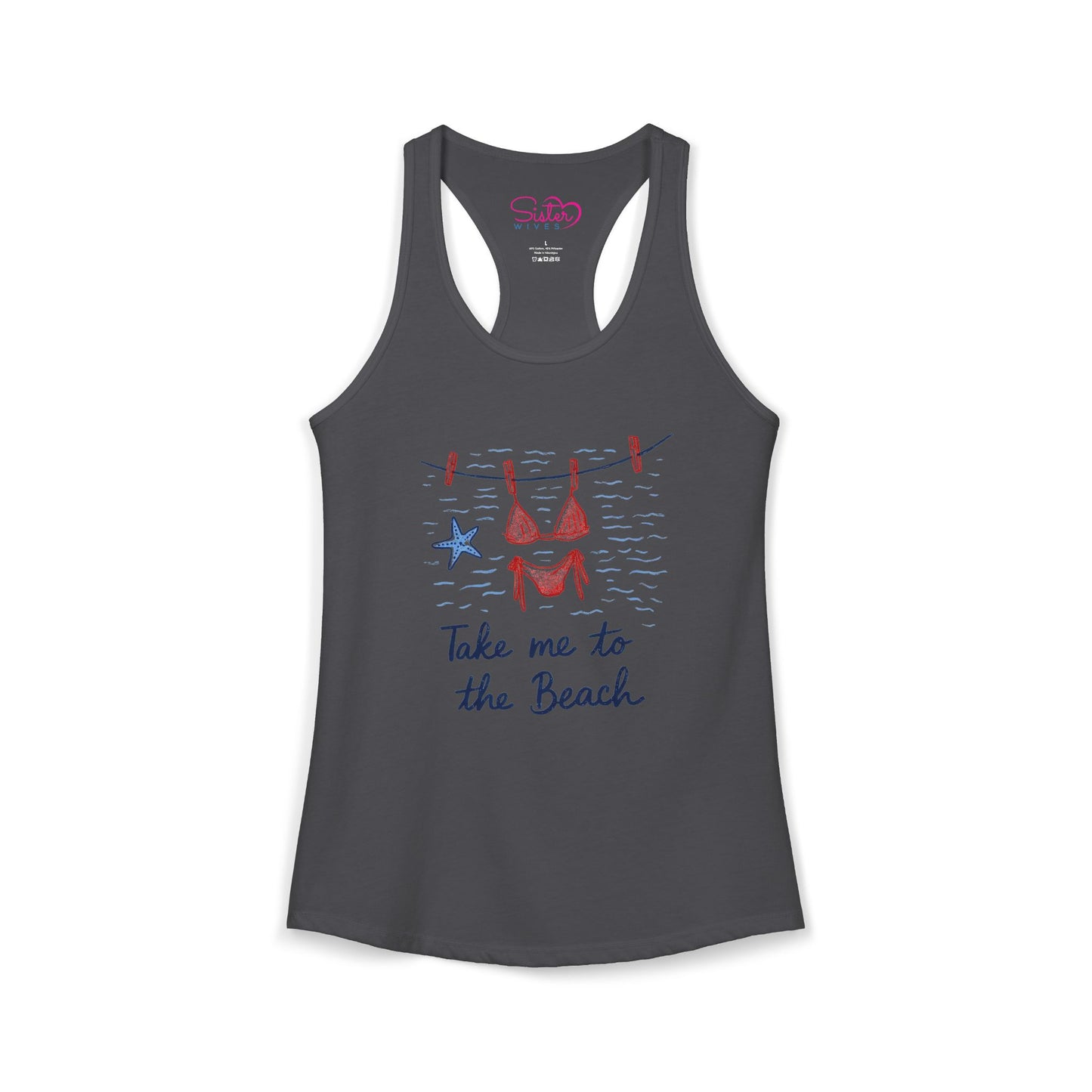 Take Me to the Beach Racerback Tank – Cute Summer Tank Top | Beach Lover Shirt | Vacation Graphic Tank