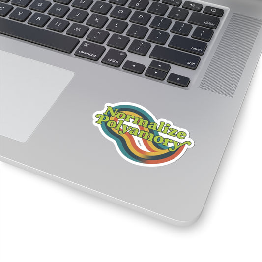 Green Normalize Polyamory Kiss-Cut Stickers - Colorful LGBTQ+ Pride Decals for Laptop, Journals, Bumper, Water Bottles, Gifts
