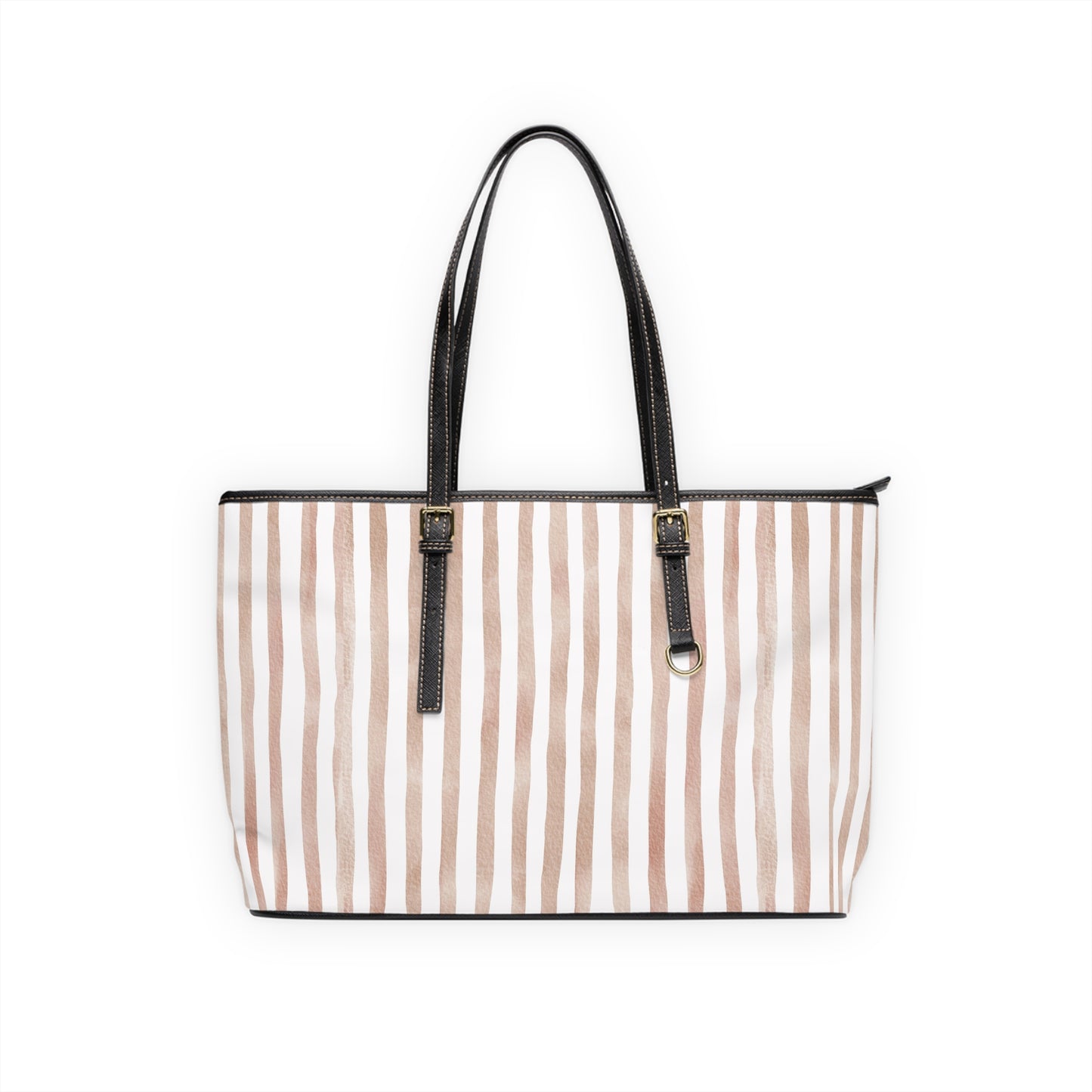 XL Stripe Shoulder Purse – Polyamory Sisterwives ENM Friendly Tote | Swinger Lifestyle Handbag | Soft Blush Minimalist Weekend Bag