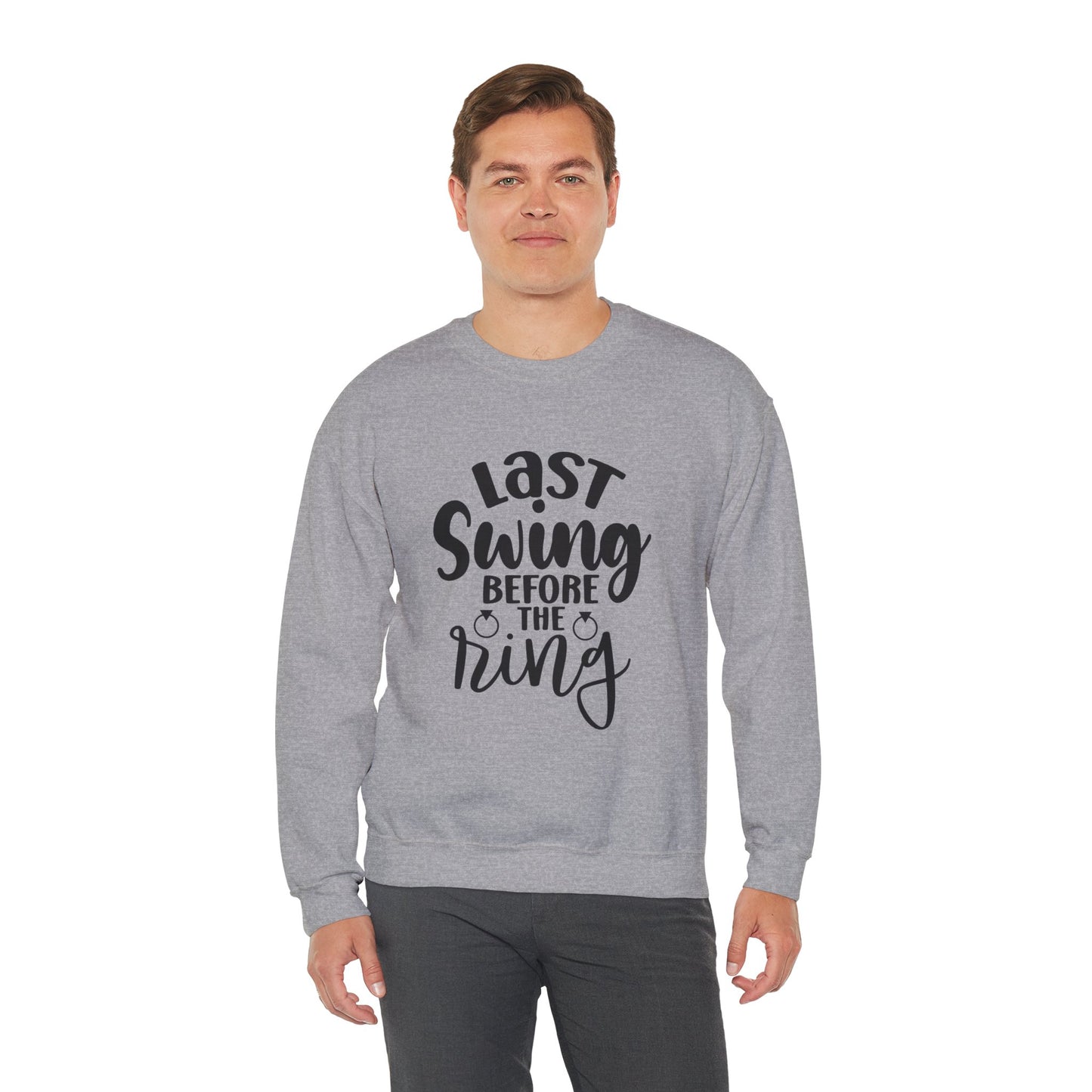 Last Swing Before the Ring Crewneck Sweatshirt | Funny Bachelorette Pullover | Swinger & ENM Friendly Bridal Apparel | Cozy Pre-Wedding Sweatshirt