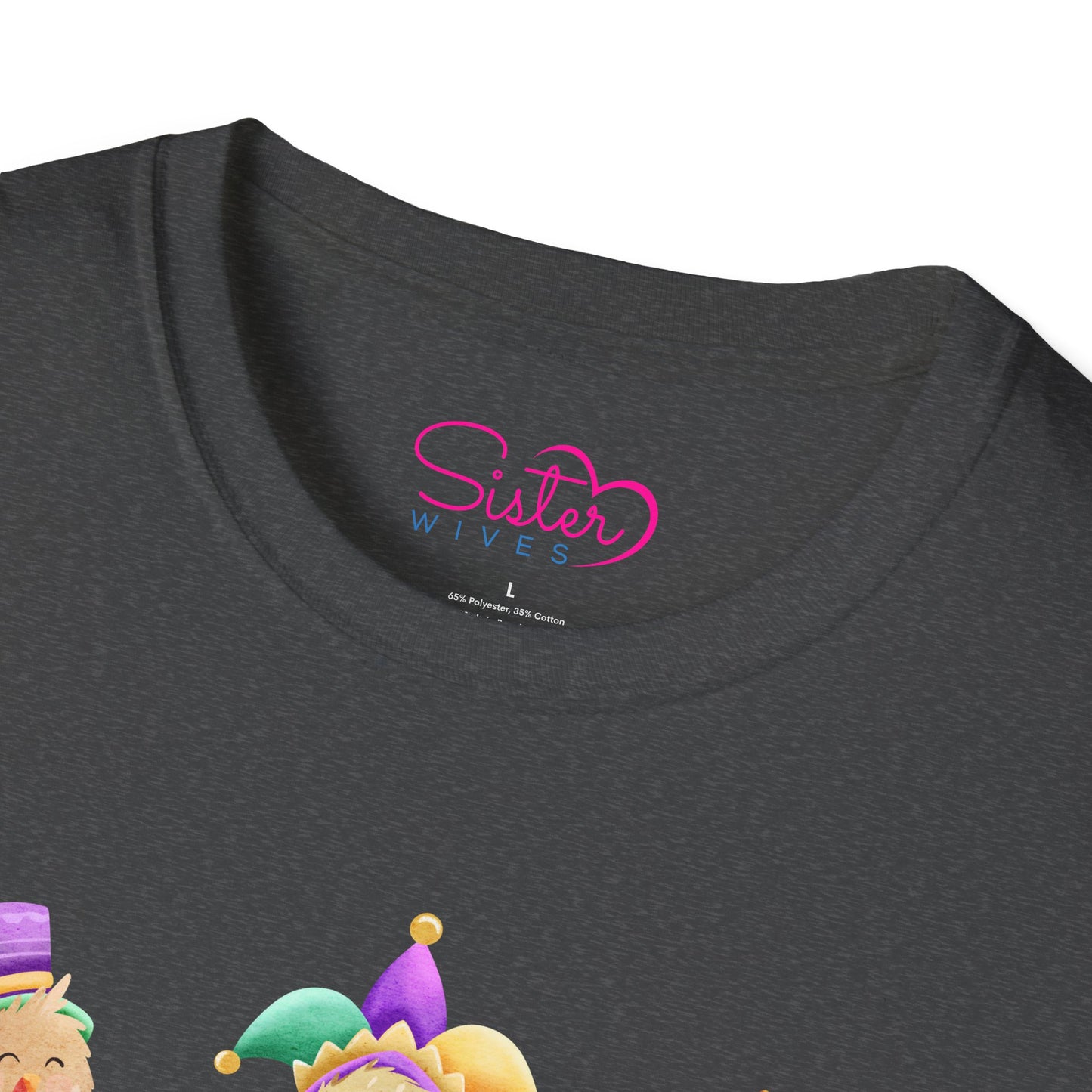 Throuple Chicken T-Shirt | Polyamory ENM Pride Tee | Cute Mardi Gras Chickens Graphic Shirt | Chosen Family Swinger Lifestyle Apparel