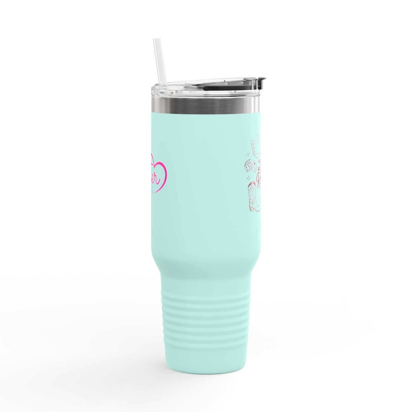 Last Rodeo 40oz Insulated Travel Mug – Western Bachelorette Lucky Cowgirl Tumbler with Straw | Stainless Steel BPA-Free Cup