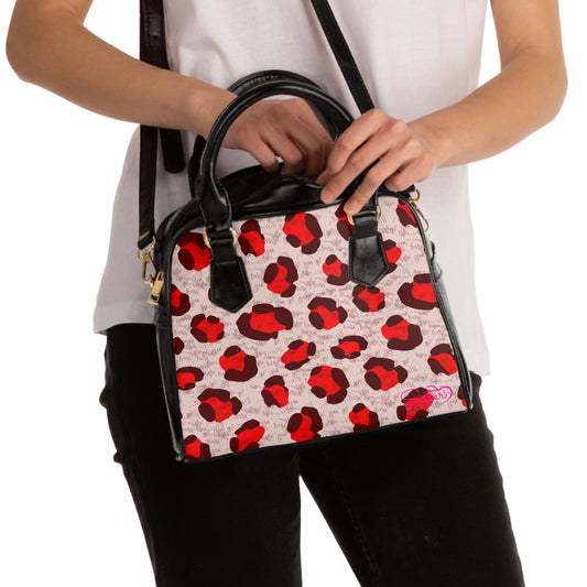 Leopard Heart Shoulder Handbag – Valentine Leopard PU Leather Purse, Polyamory & ENM Friendly Fashion Bag, Love-Positive Gift