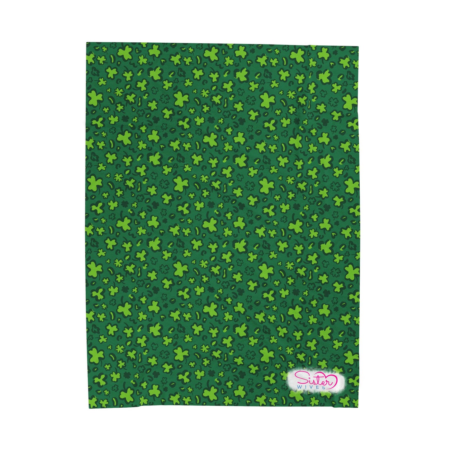 Leopard Print Shamrock Throw Blanket St. Patty’s Day Home Decor Polyamory Sisterwives ENM Friendly Home Decor | Swinger Lifestyle Cozy Blanket