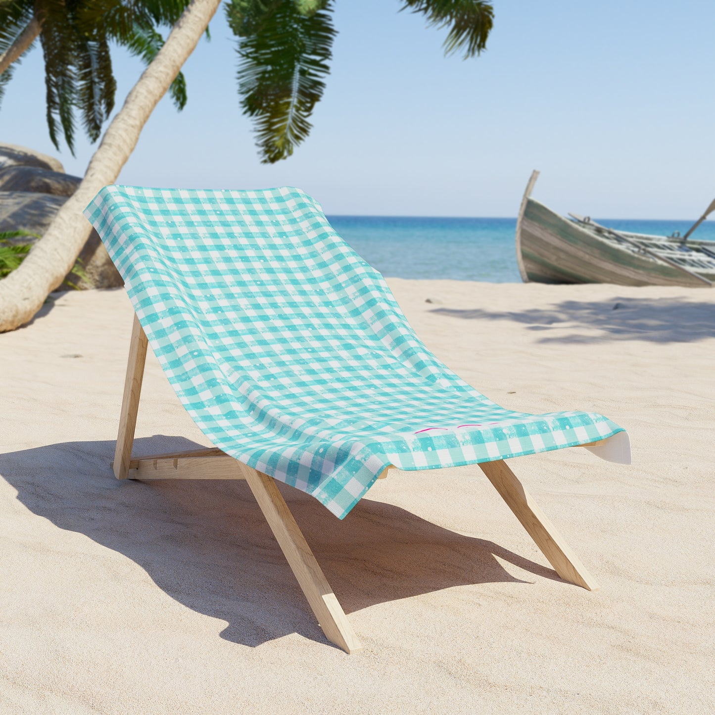 Sister Wives Light Blue Gingham Beach Towel