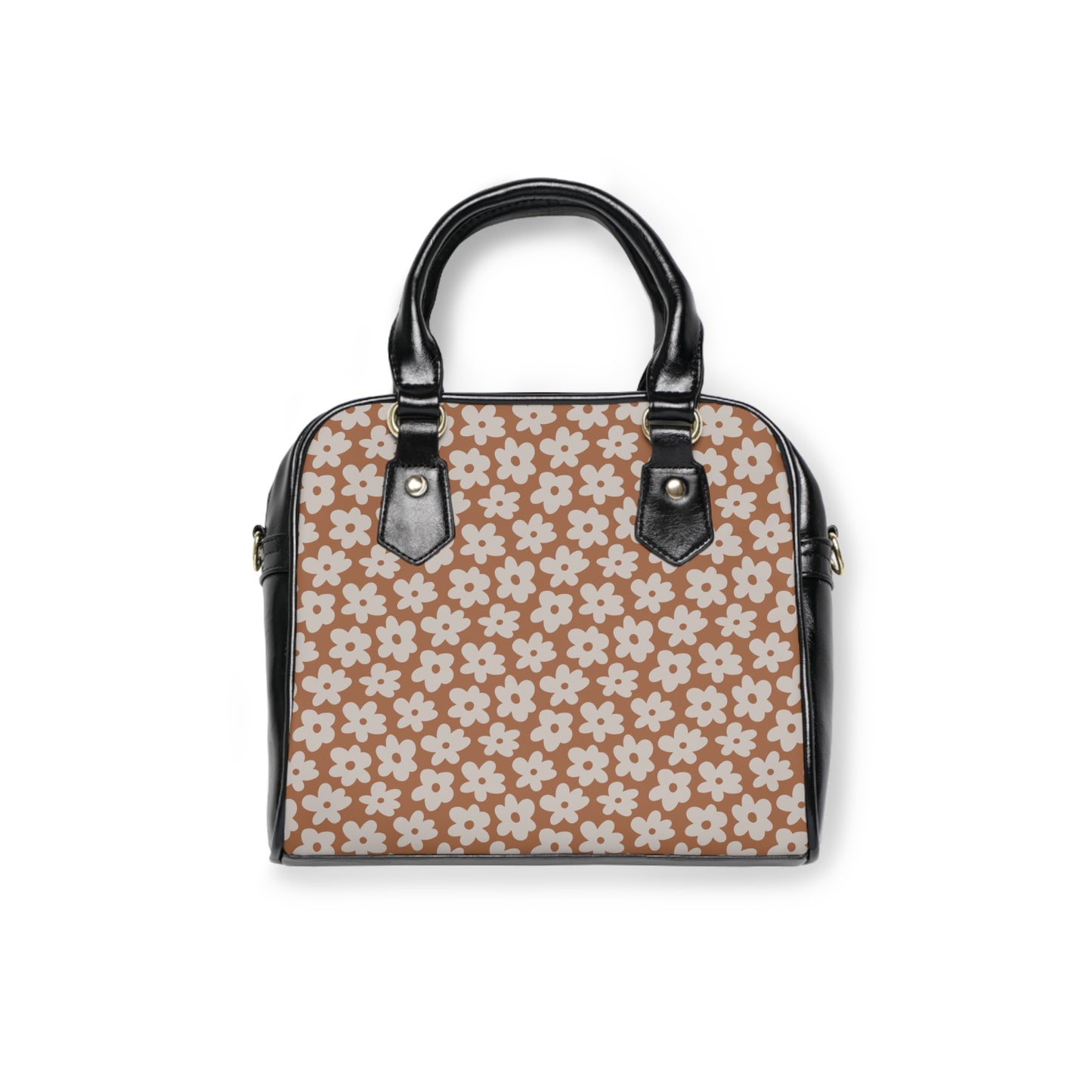Retro Daisy Floral Shoulder Handbag – Vintage Flower PU Leather Purse, Polyamory & ENM Friendly Fashion Bag, Love-Positive Gift