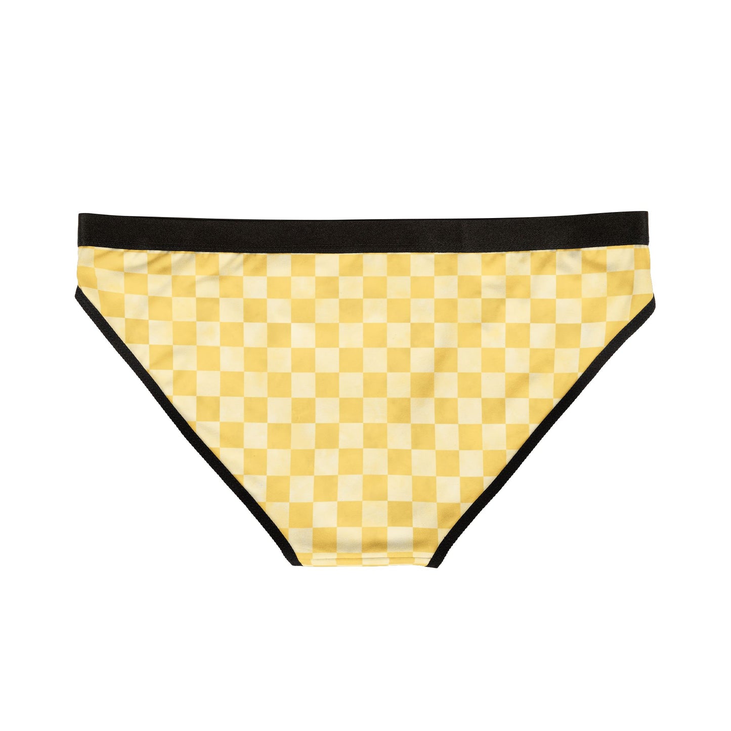Yellow Checker Women’s Panties | Aesthetic Bikini Cut Underwear | Soft Statement Lingerie