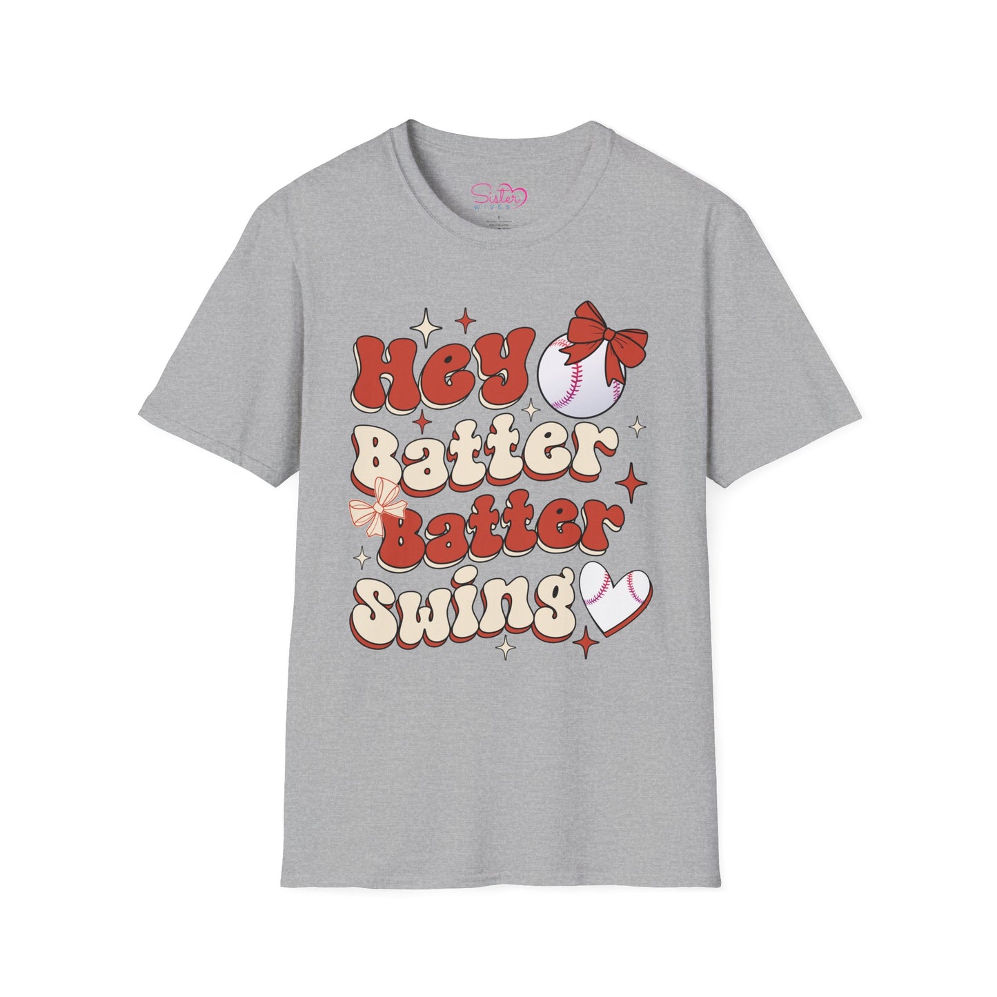 Hey Batter Batter Swing T-Shirt | Playful Swinger Humor Tee | ENM & Polyamory Lifestyle Apparel