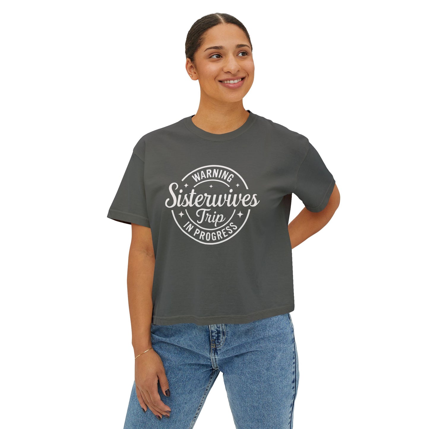 WARNING Sister Wives Trip in Progress Women's Boxy Tee, Matching Couples T-Shirt
